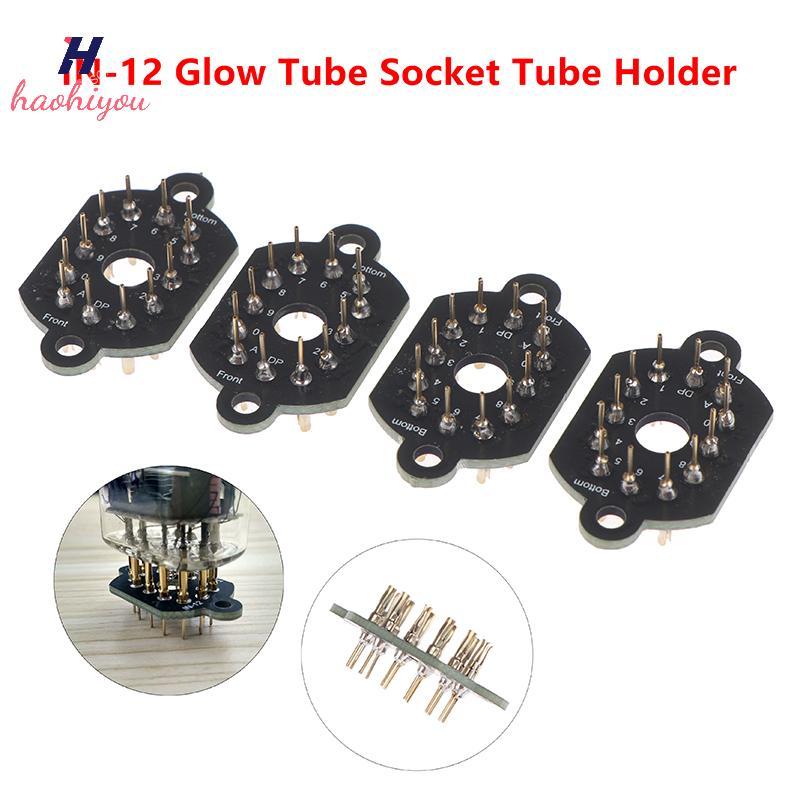 <haohiyou> 1/4 ชิ้น 12pin เซรามิค Nixie Tube Holder Soet IN-12 Glow Tube Soet Tube Holder IN12 Nice