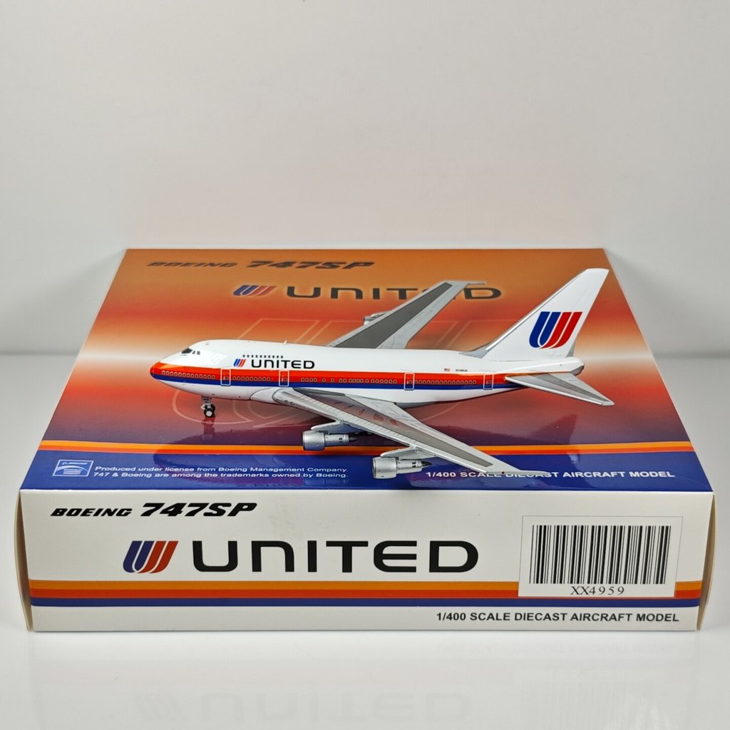 JC Wings XX4959 1: 400 United Airlines B747SP N140UA โมเดลเครื่องบินโลหะผสม