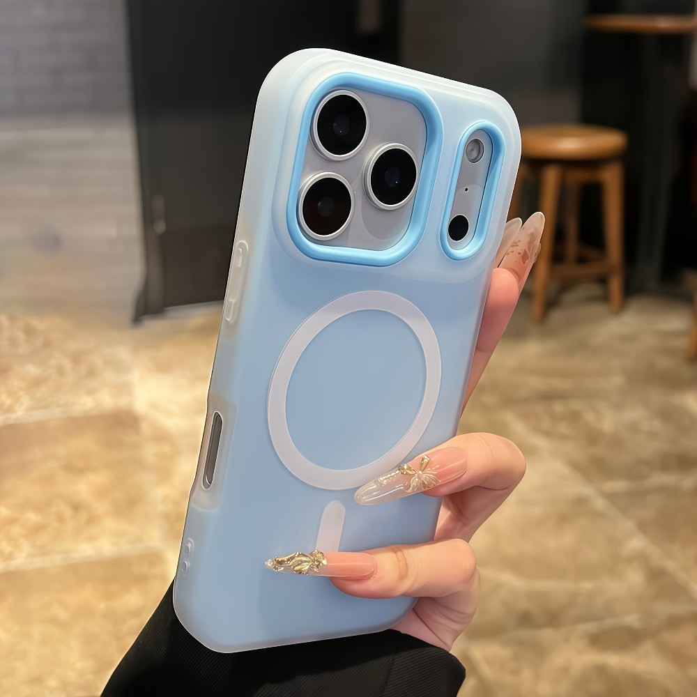 สีลูกกวาด 2 in 1 เคสโทรศัพท์แม่เหล็กเข้ากันได้ iPhone 17 Pro Max 17 16 15 14 13 12 11Pro Max เคสป้องกัน Frosted Soft Case แม่เหล็กชาร์จไร้สาย