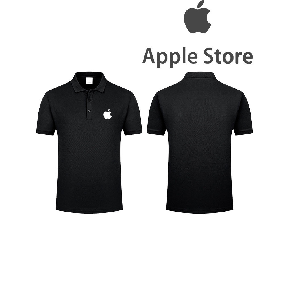 การส่งเสริม เสื้อโปโลทำงาน Apple Store สำหรับผู้ใหญ่ unisex ผ้าฝ้าย 100% พิมพ์ลายพิเศษ ชุดที่ระลึก พร้อมส่ง