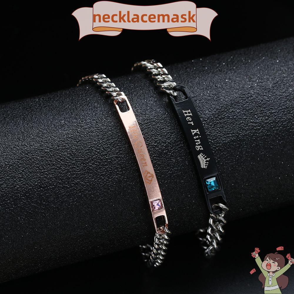 NECKLACEMASK Her King Love กําไลข้อมือคริสตัลมงกุฎ His Queen