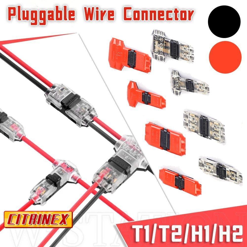 CITRINEX 1 ชิ้นสายไฟ Crimp,สําหรับสายไฟการเชื่อมต่อสายไฟ Strip Pluggable Wire Connector, 2Pin 8-22AW