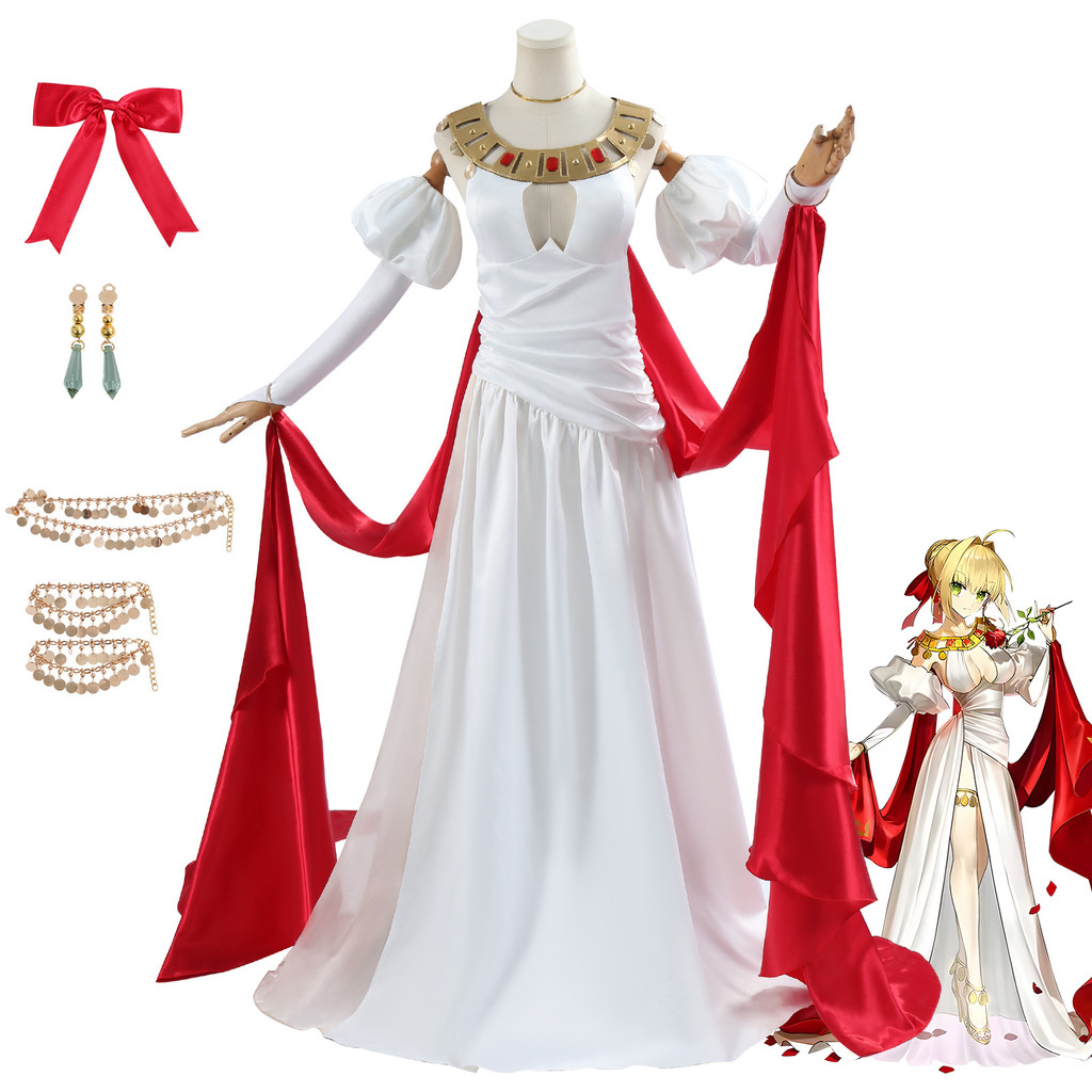 [FGO Fate] เครื่องแต่งกาย Nero Cosplay และ Saber ชุดกระโปรง 2D สำหรับเกม