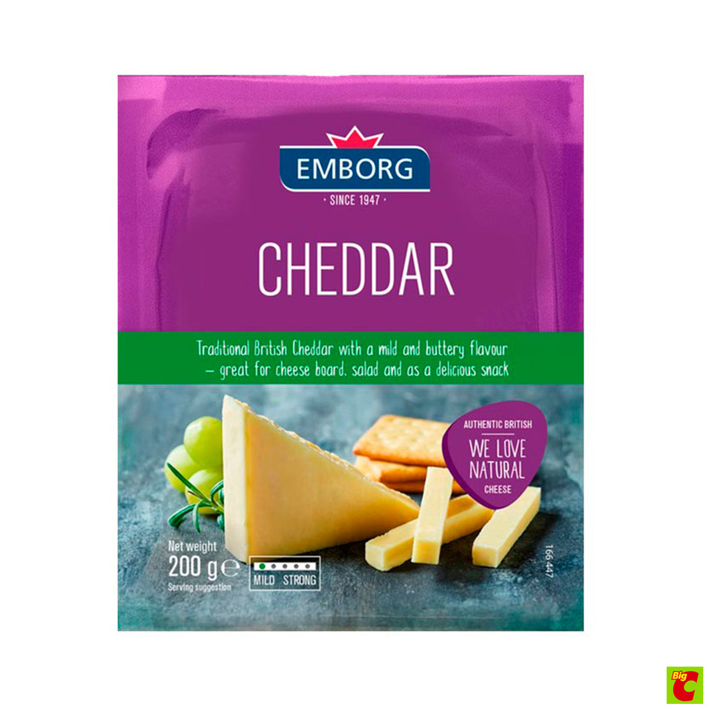 EMBORG Cheddar Cheese Size 200 gram