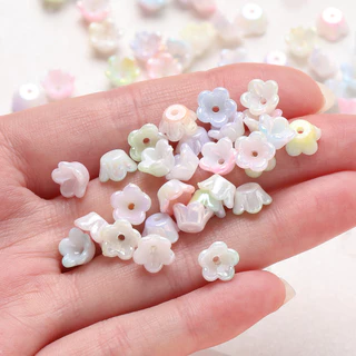 50-100ชิ้น ลูกปัดดอกไม้ 8mm ABS ทรงกระดิ่ง/ซากุระ สำหรับทำต่างหู จี้ห้อยมือถือ DIY อุปกรณ์เครื่องประดับ