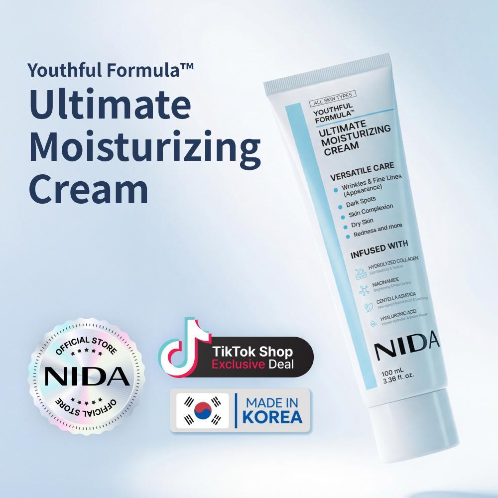 NIDA Youthful Formula Ultimate Moisturizing (100mL) / คอลลาเจน, ไนอาซินาไมด์, Centella Asiatica, กรด