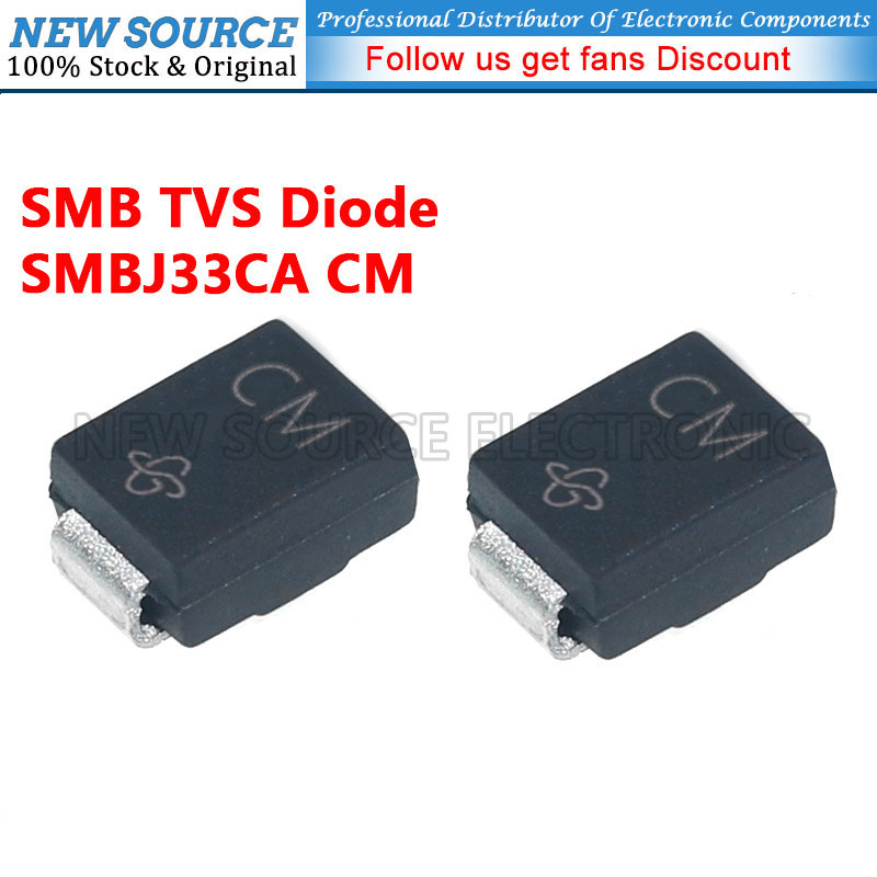 [20-100 ชิ้น] SMBJ33CA CM SMB TVS Diode SMD Transient แรงดันไฟฟ้า Suppessor Diode แหล่งใหม่