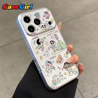 เคสไอโฟน IPhone 15 16 11 14 13 17 12 Pro Max 14 16 15 Plus 15 Plus 13 11 16 15 12 Pro ลายชินจังสไตล์สวีทคูล