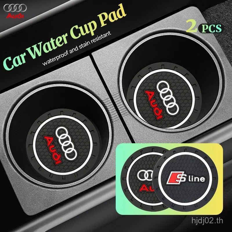2 ชิ้นซิลิโคนรถ Coaster ถ้วยน้ําสล็อต Anti-slip Pad สําหรับ audi S Line A1 A3 A4 A6 A7 Q3 Q5 Q7 RS3 