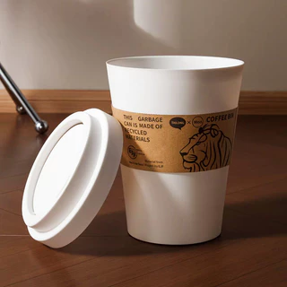 ถังขยะอเนกประสงค์รูปแก้วกาแฟ เขย่าฝาถังขยะ ตกแต่งถังขยะ ถังขยะ รูปทรงถ้วยกาแฟ สร้างสรรค์ ห้องนั่งเล่น ห้องนอน ห้องครัว