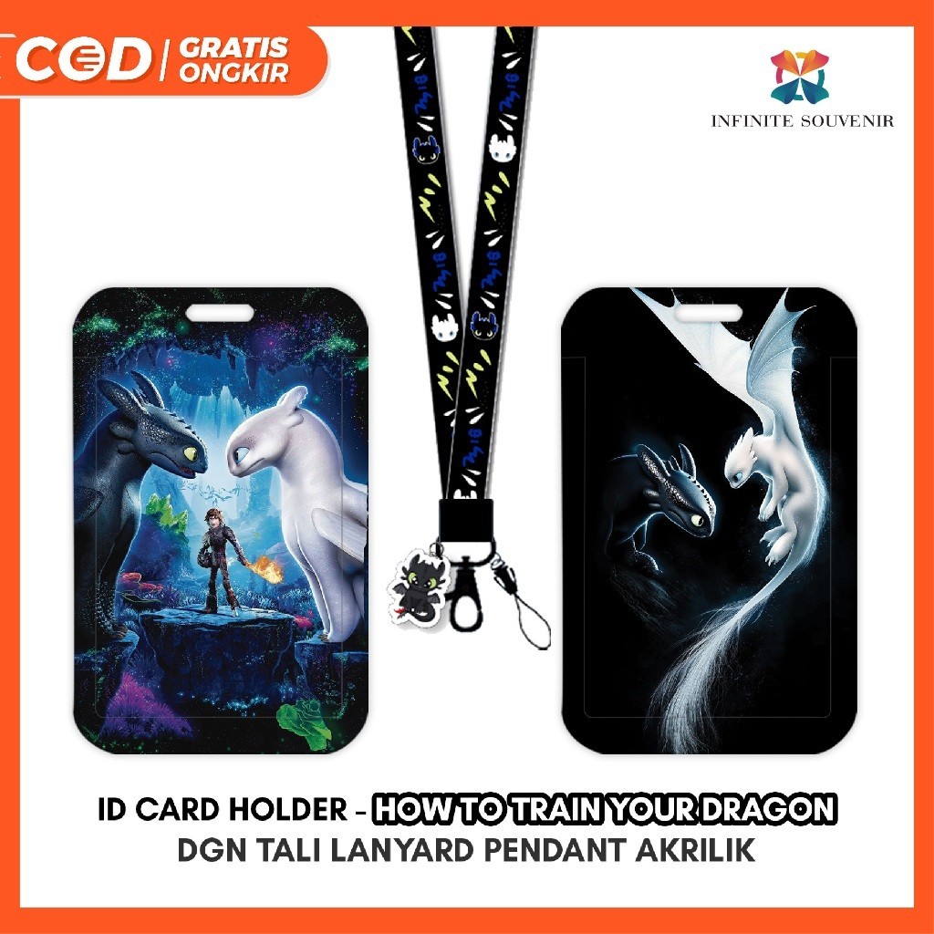 [N003] FURY / HOW TO TRAIN YOUR DRAGON / ป้ายชื่อ ID Card Holder Toothless พร้อมเชือกเส้นเล็ก