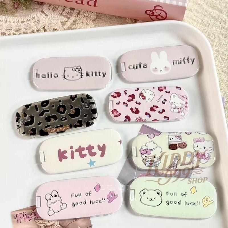 KIDDY DIY การ์ตูนน่ารักพับได้กระจกโทรศัพท์ยืนยืดพับได้วางเดสก์ทอปเป็นการสนับสนุนสำหรับทุกชนิดของกรณีโทรศัพท์ C23