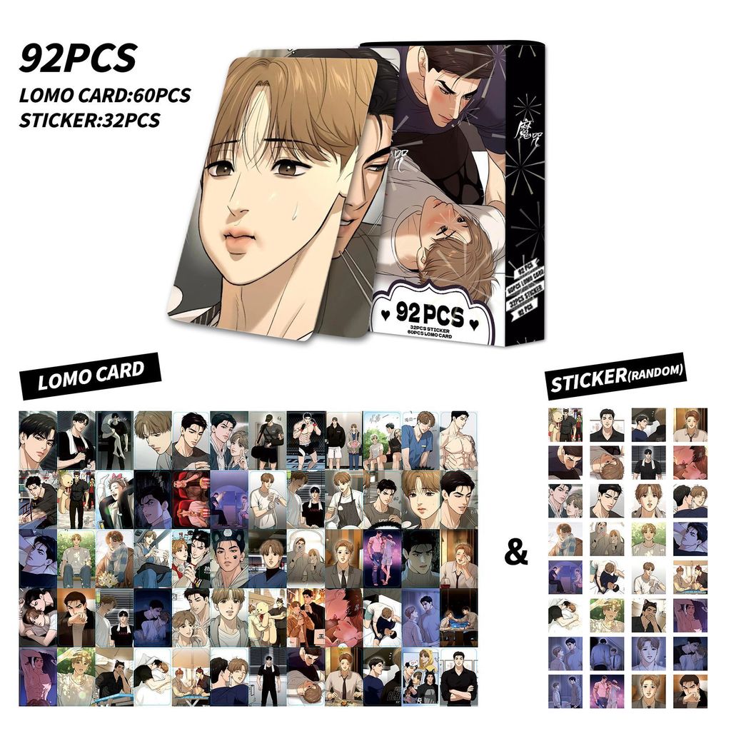 50-92pcs BL Manhwa Jinx Mingwa เลเซอร์ Lomo การ์ด Kim Dan Joo Jae-kyung สติกเกอร์ Holographic Photoc
