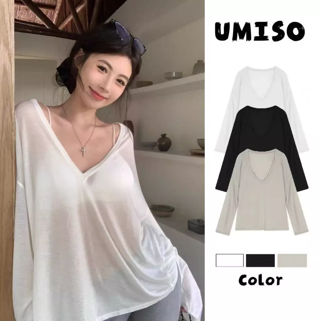 ส่งจากไทยทุกวัน 3สี ทรงหลวม เสื้อชีฟองทรง ใส่คลุมได้ทุกงาน ใส่แมทช์เสื้อสายเดี่ยว หรือ บิกินี่ UMISO