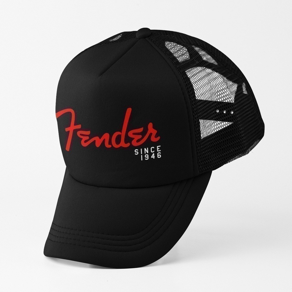 Fender 2026 กีต้าร์แฟชั่น Trucker Cap Topi สายรัดปรับระดับได้