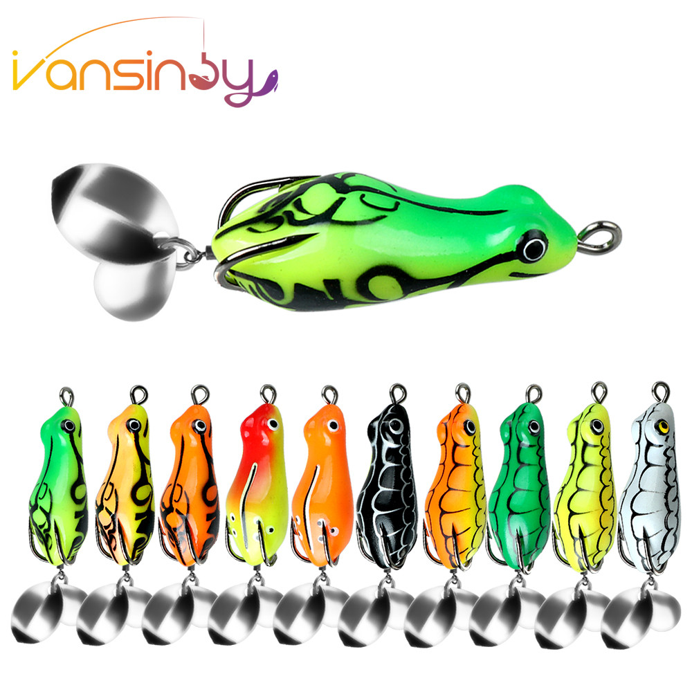 5 ซม./6.8g Soft Frog Fishing Lure Soft Lure Double Upgrated Hook TopWater