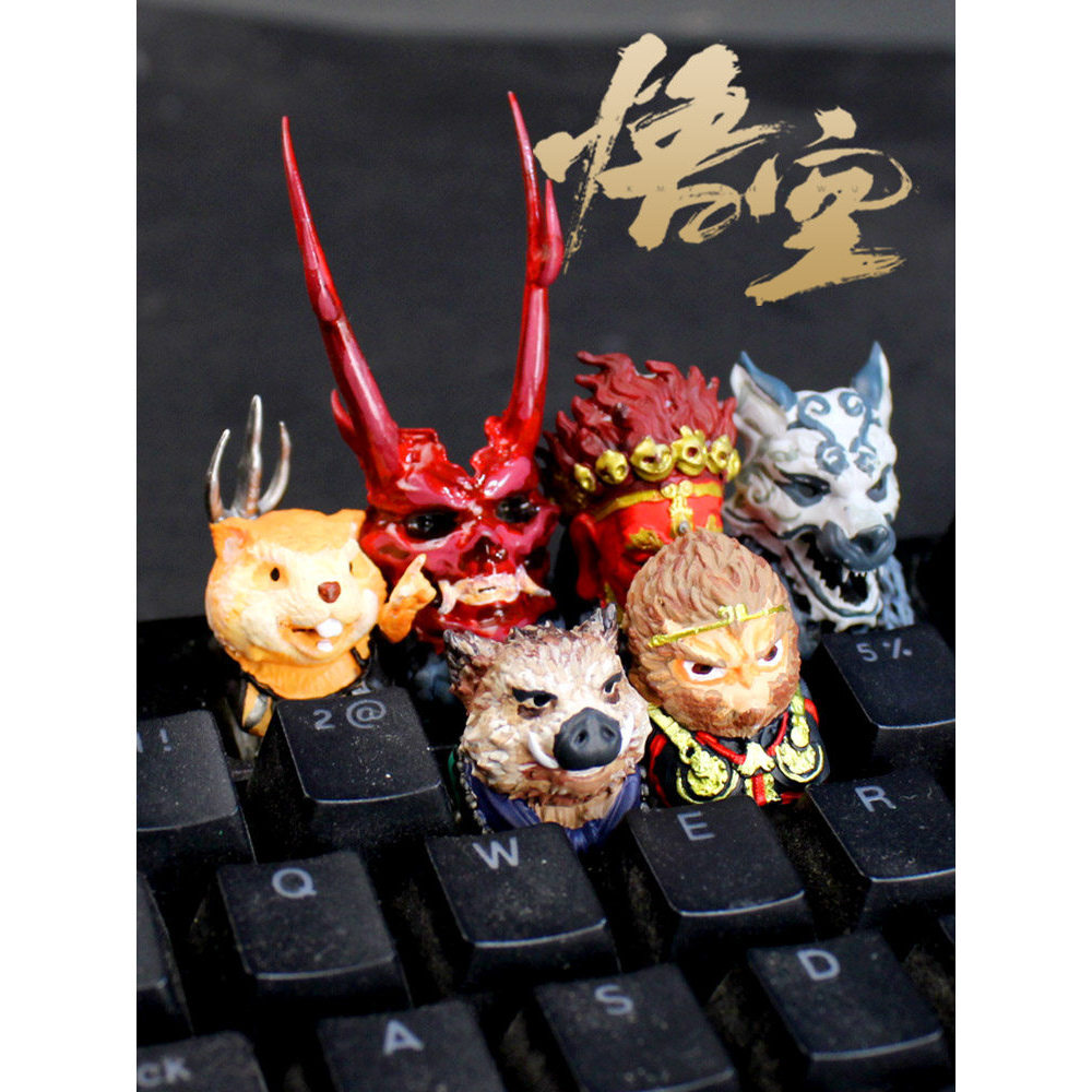 keycap keycap ไทย Black Myth Goku ปุ่มกดที่ไม่ซ้ํากัน Black Monkey สินค้าที่กําหนดเอง Creative Mecha