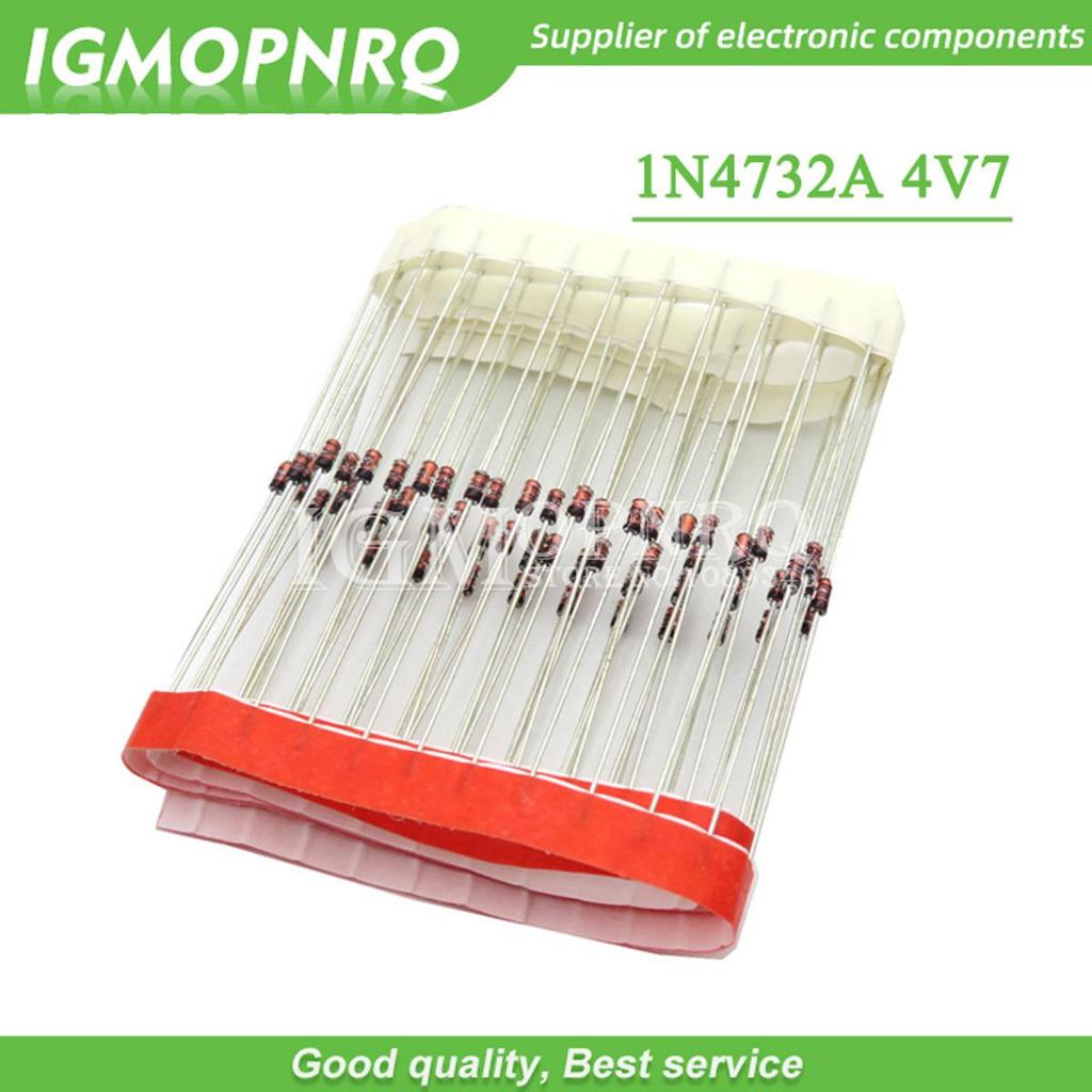 100 Zena ไดโอด 1W 4.7V 1N4732A 1N4732 DO-41 4V7 1W Zena ไดโอด