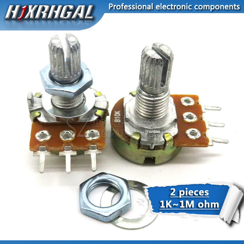 2 WH148 B1K B2K B5K B10K B20K B50K B100K B250K B500K B1M 3 Pins 15 มม.1K 2K 5K 10K 20K 50K 250K 500K