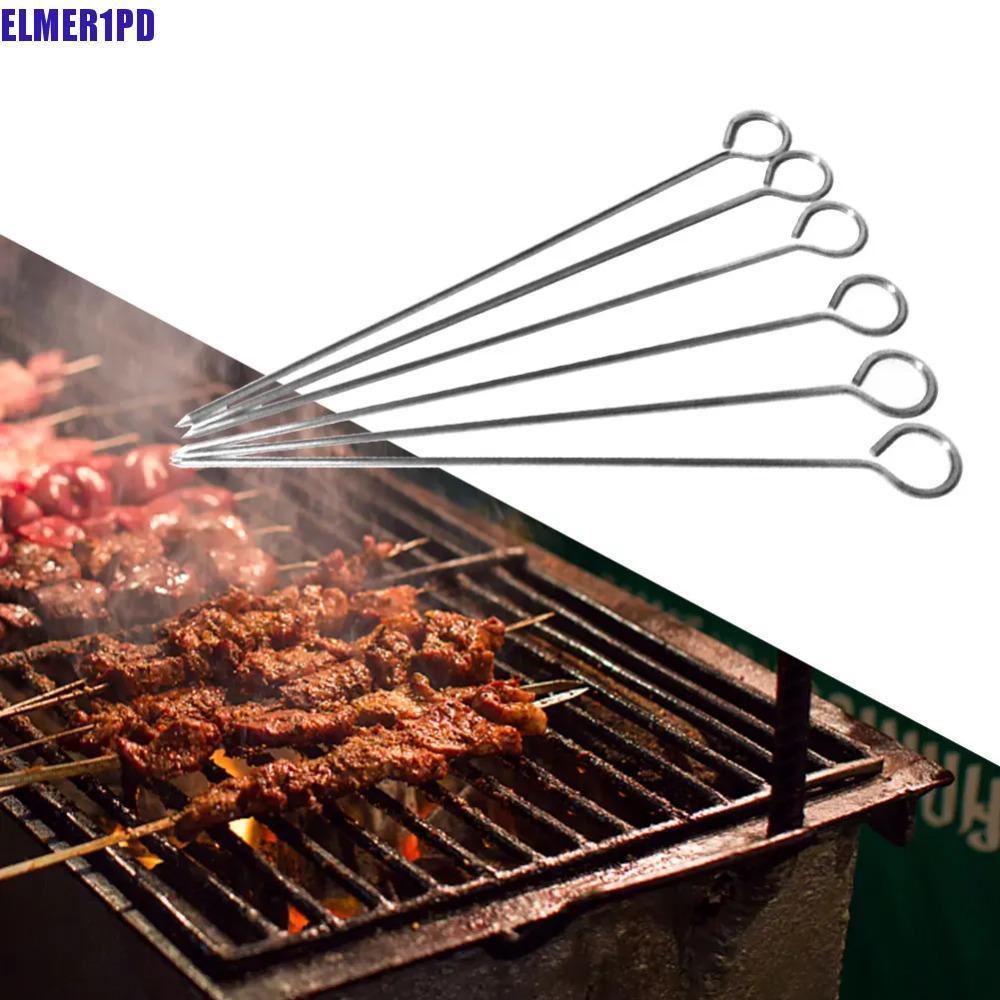 ELMER1PD 20 ชิ้นสแตนเลสบาร์บีคิว Skewers, Kabob Skewers แหวน Roast Goose เข็ม, BBQ เครื่องมือ 20/25/