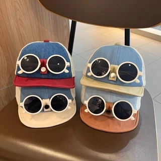 พร้อมส่ง☄️หมวกสำหรับเด็กที่สวมแว่นตา หมวกเบสบอลเด็กฤดูใบไม้ผลิ น่ารักมาก ระบายอากาศ ชาย/หญิงใส่ได้