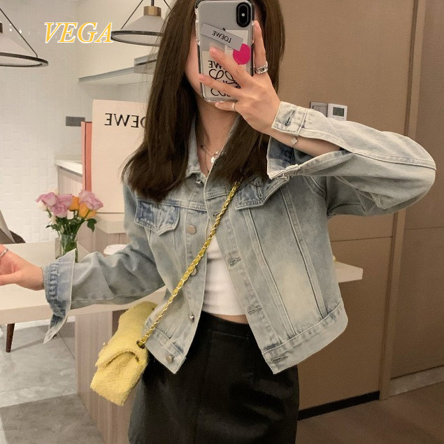 VEGA  แจ็คเก็ตยีนส์ แขนยาว เสื้อผู้หญิง (สียีนส์ ) รุ่น W8791
