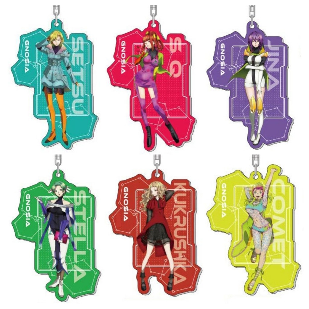 อะนิเมะ Gnosia อะคริลิคพวงกุญแจตัวเลข Yuri Setsu SQ Racio Jina Shigemichi คอสเพลย์รุ่น Dorm Decor Pr