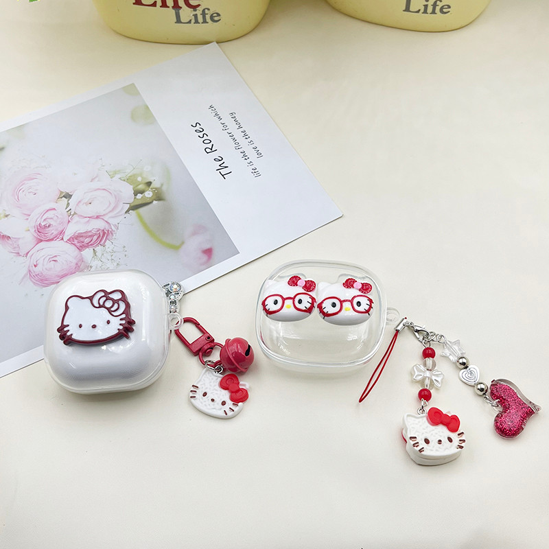Ins พวงกุญแจน่ารักสําหรับ Galaxy Buds Core/2PRO/Live/pro/FE เคสซิลิโคนหูฟังสําหรับ samsung Galaxy Buds2