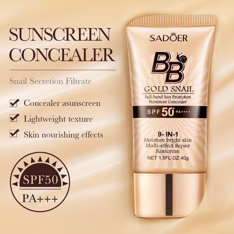 Cross-Border~Makeup SADOER Golden Snail BB Cream Repairingคอนซีลเลอร์ครีมกันแดดครีม40Gสีธรรมชาติ26/3