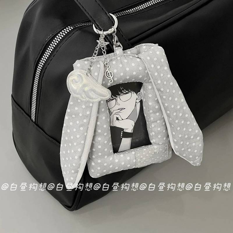 Korean Rabbit Ear Polka Dot Mini Truck Card Holder Ins Wind Chasing Star High Color Value School Car