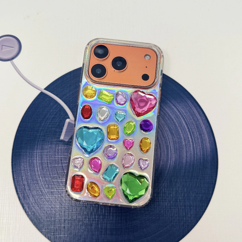 เพชรประกาย Jelly เคสโทรศัพท์สําหรับ iPhone17 Air 16Plus 15 14 13 12 11 Xsmax 78PLUS XR SE2 tpu ปกอ่อนปลอก