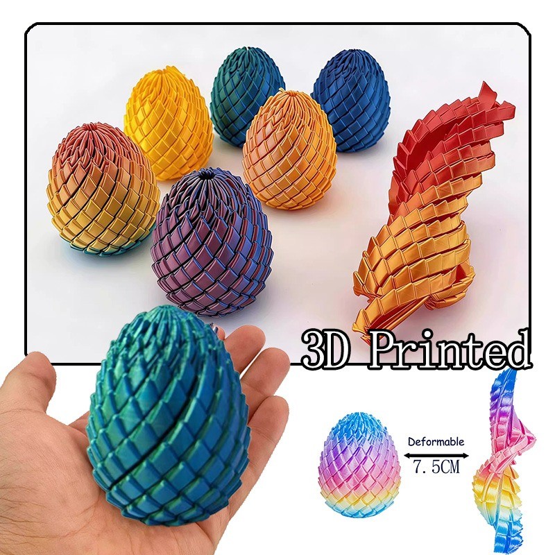3D พิมพ์หมุน Deformable Dragon ไข่ Fidget ของเล่นความเครียดบรรเทา Sensory ของเล่นเด็กของขวัญ