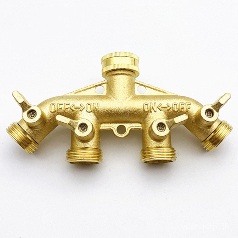 Garden Four-Way Ball Valve Garden Hose 4-Port Water Dispenser Heavy-Duty Brass Dispenser Joint Ameri