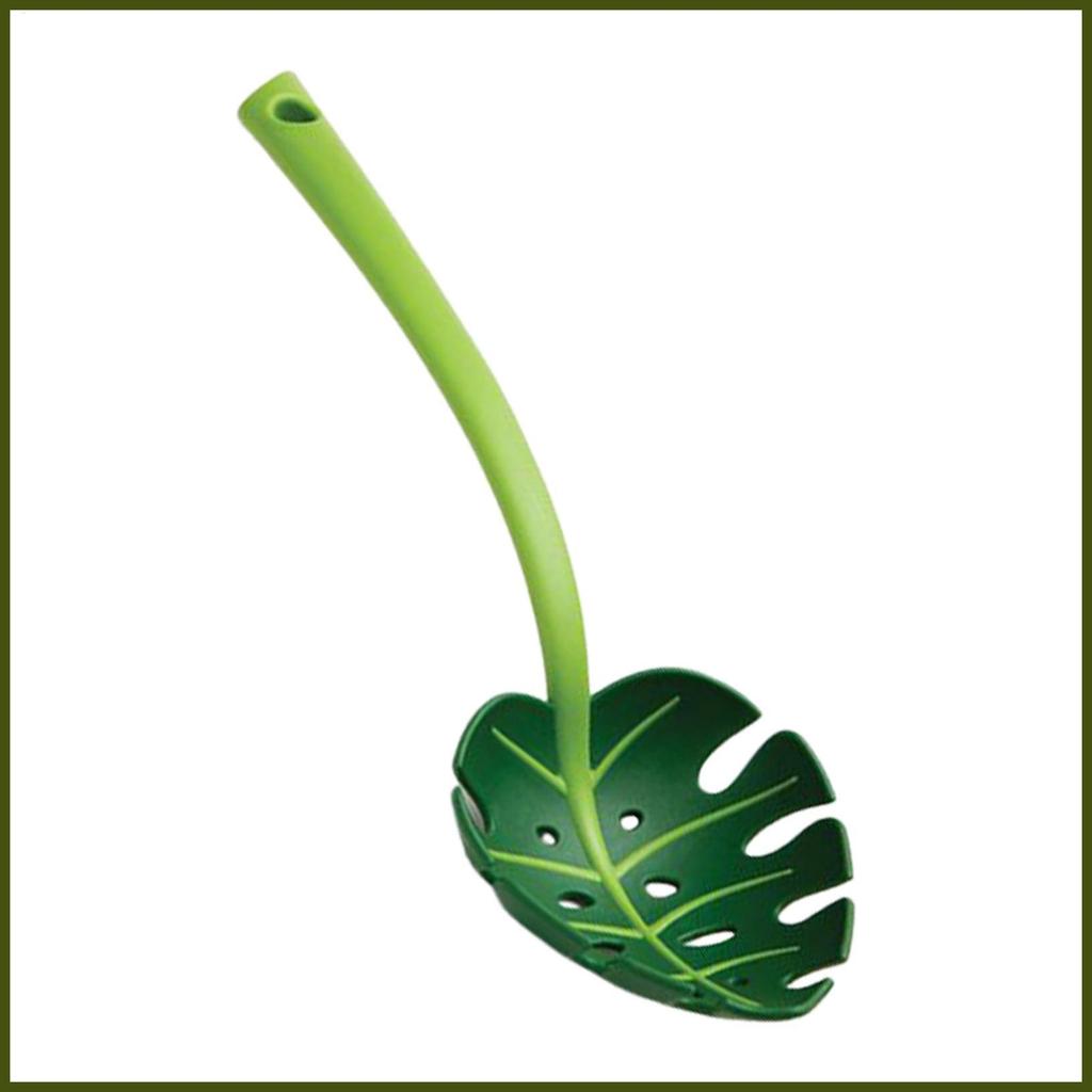 Slotted ช้อนเสิร์ฟ Monstera Leaf รูปเสิร์ฟ Ladle 11.81 นิ้วช้อนกรองสําหรับ Home Kitchen Buffet tongv