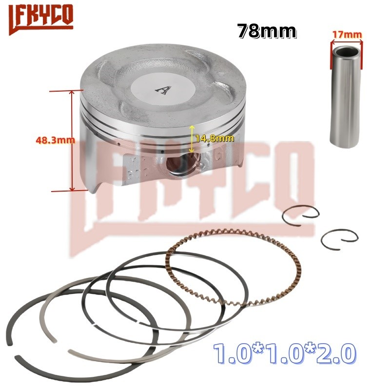 LF ชิ้นส่วนเครื่องยนต์รถจักรยานยนต์ 78 มม.เจาะสําหรับ Loncin YF300 Kawasaki KLX300 KLX300R 1997-2008
