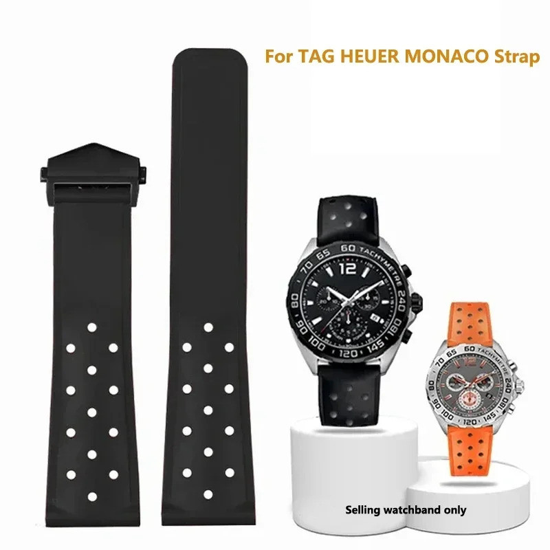 TAG HEUER ยางซิลิโคนนาฬิกากันน้ําอุปกรณ์เสริมสําหรับ TAG HEUTER MONACO สาย 22 มม. สําหรับ CARRERA FO