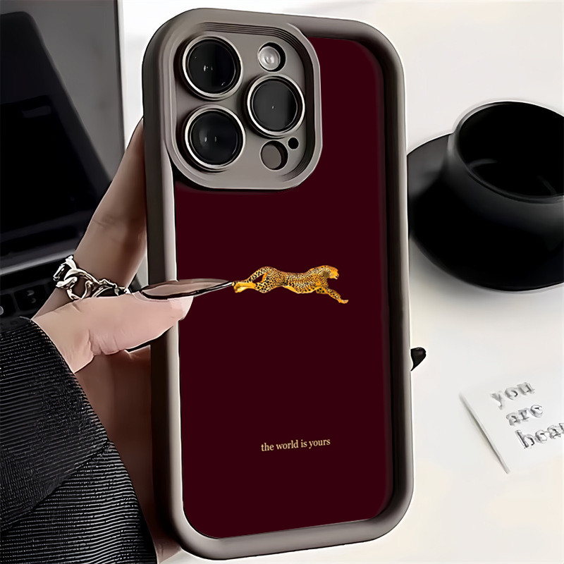 SAMSUNG เคสโทรศัพท์สําหรับSamsung S25 S24 S23 S22 S21 Plus Ultra S23 S24 FE Cool Golden Pantherออกแบบซิลิโคนนุ่ม