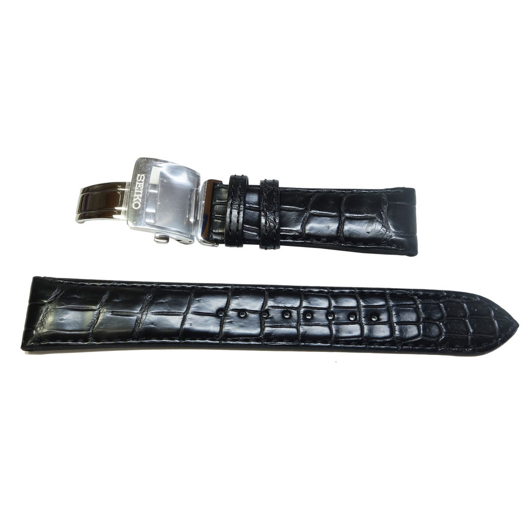 [เซโก้] สายนาฬิกาขนาด 20 มม. เมคานิคอล เพรสทีจ สายแท้ หนังจระเข้ สีดำ SARD005 SARD009 แท้ L07Y017J9 