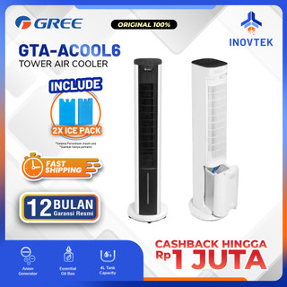 Gree Tower Fan Air Cooler GTA-ACOOL6 Anion Generator Aromaterapi - Pendingin Ruangan 6 Liter