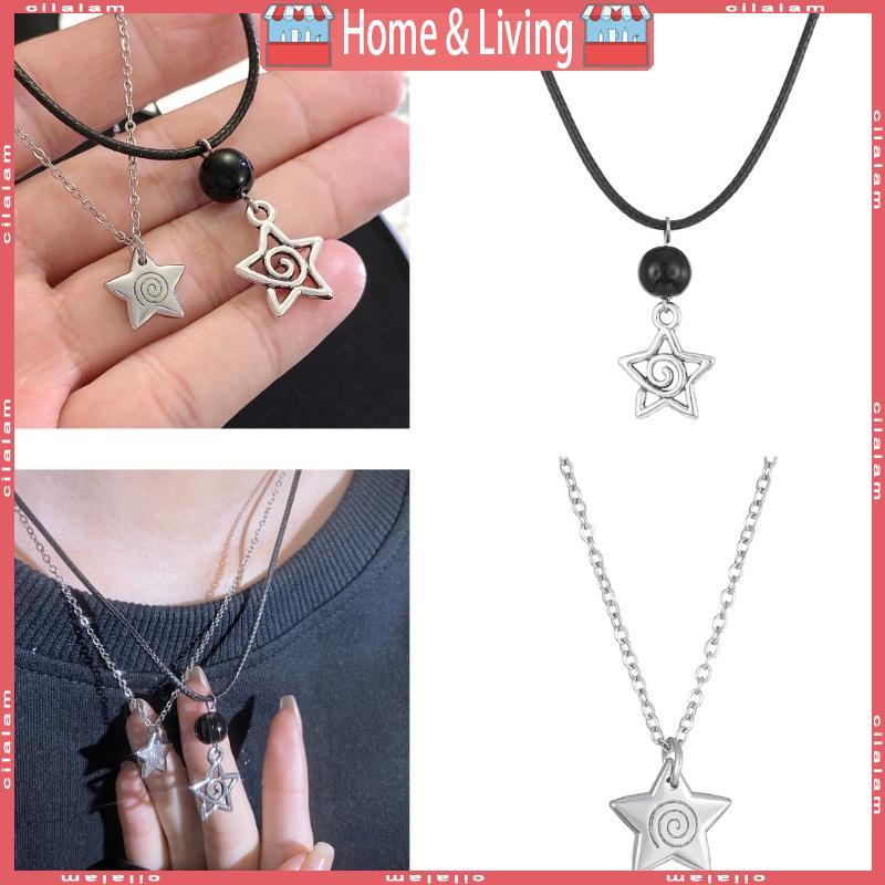 CI Fashion Swirl Star Pendant Necklace Handmade Clavicle Chain for Women Girls