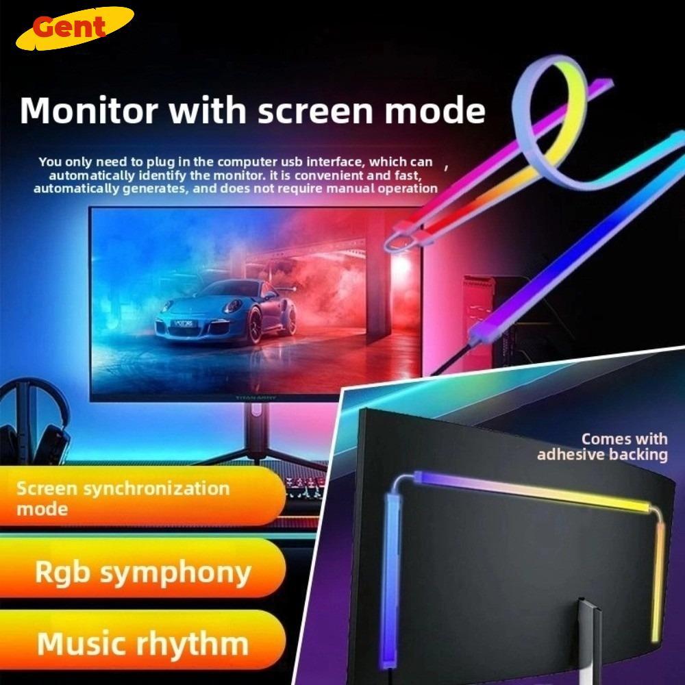 GENT แถบ LED หน้าจอคอมพิวเตอร์, คอมพิวเตอร์ตั้งโต๊ะ 24 27 32 นิ้วแถบ LED สําหรับเล่นเกม, แถบ USB ตกแ