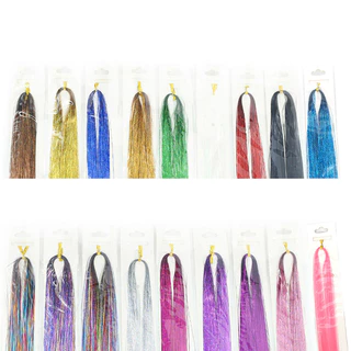 🔥🔥🔥【In Stock】Pony Headdress Hair Extension Glitter Tinsel Straight False Synthetic Sparkle Shiny