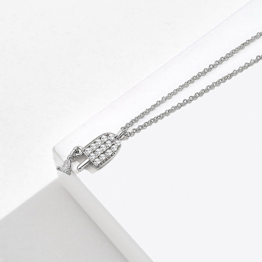 ชุดสร้อยคอจี้ไอศกรีมหวานและน่ารักพร้อมลูกบาศก์เซอร์โคเนีย (CZ) - เครื่องประดับไอศกรีมที่สวยงามสําหรั