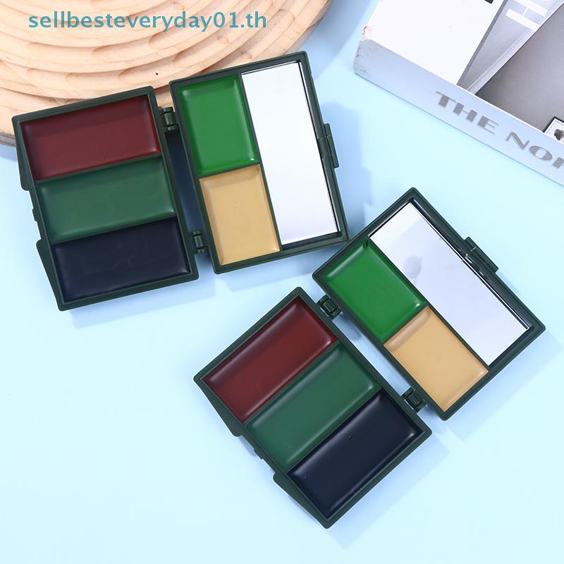 & Sellingbest & 1/2 ชิ้น 5 สีCamouflage Face Paint Paletteพร้อมกระจกภาพวาดสีสําหรับฮาโลวีนคอสเพลย์แต่งหน้า