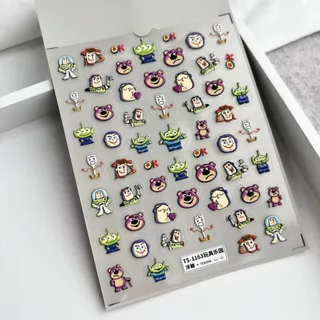 Little Red Book สไตล์เดียวกัน Winnie the Pooh Toy Story นูนสติกเกอร์แต่งเล็บมูลค่าสูง 3d สามมิติ diy สติกเกอร์