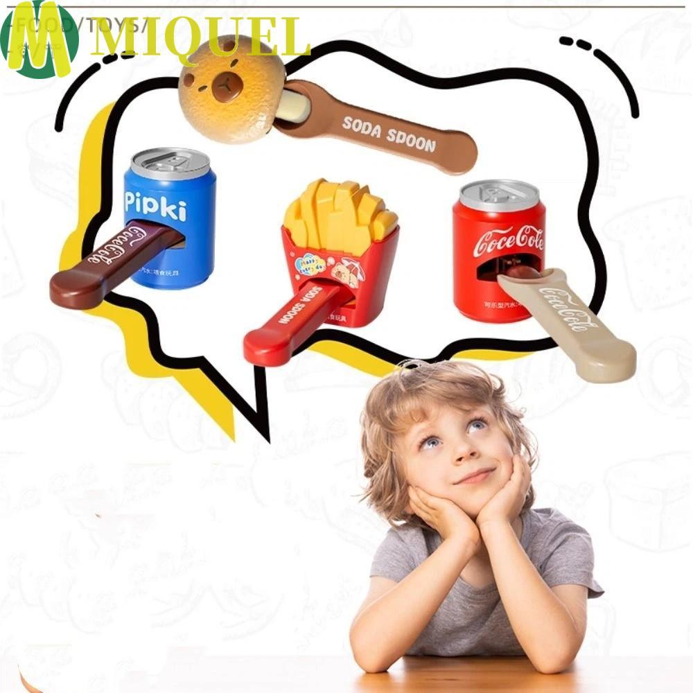 MIQUELZA Ramen Feeding Toy, French Fries Crab Food Feeding Toys, ของเล่นบทบาทเล่นการ์ตูนขนมปังเป็ดย่