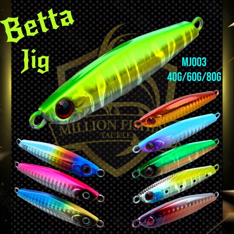 METAL JIG BETTA MJ003 40g/60g/80g Light Jig Lure 3D Eyes Metal Jig/Slow Jig/Fast Jig/Ikan Jig Saury