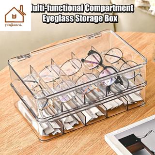 YANCA มัลติฟังก์ชั่โปร่งใสกล่องเก็บแว่นตา 5 กริด Devided แว่…