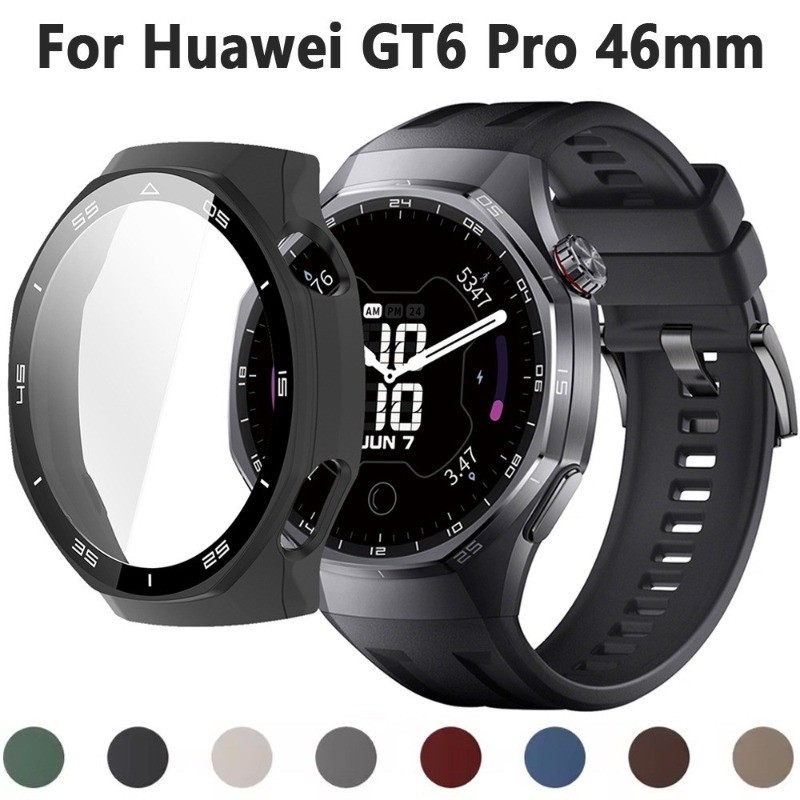 PC เคสป้องกันเต็มรูปแบบสําหรับนาฬิกา Huawei GT6 Pro (ขนาด) กระจกป้องกันหน้าจอฝาครอบ Hard SHELL กรอบกันชน + ฟิล์มสําหรับ Huawei Watch GT6Pro สมาร์ทนาฬิกา SHELL