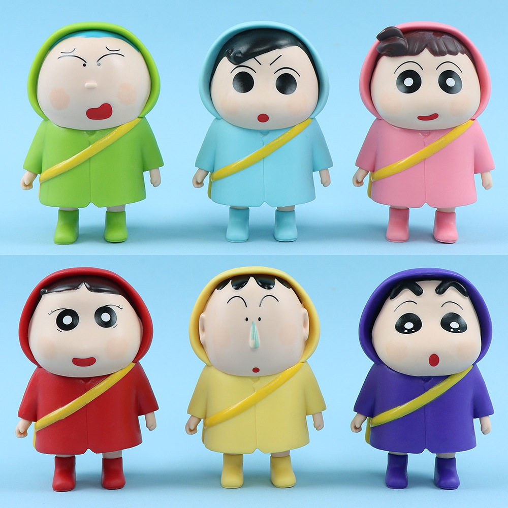 Crayon Shin-Chan รูป Kasugabe Defense Force รุ่น Q เสื้อกันฝน Shin-Chan Dumb Shin-Chan Kazama หัวใจน